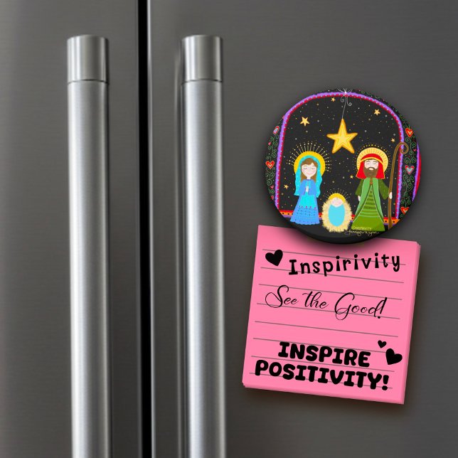 Heilige Familie Whimsical Festive Jesus Inspirivit Magnet (Von Creator hochgeladen)
