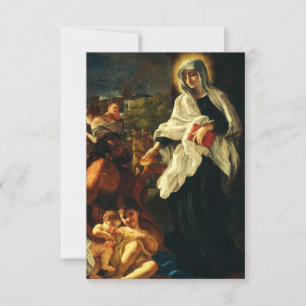 Heilige Franziska von Rom Gebetskarte Dankeskarte