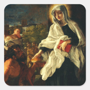 Heilige Franziska von Rom Quadratischer Aufkleber