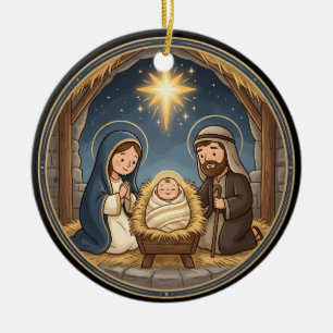 Heilige Geburt Weihnachtsdekoration Keramik Ornament