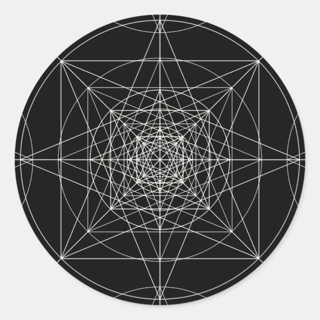 Heilige Geometrie der dritten Dimension Runder Aufkleber (Vorderseite)