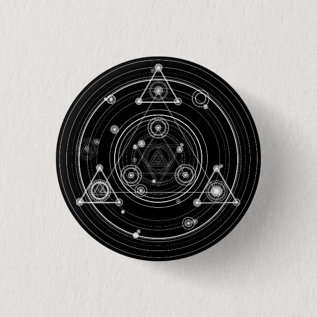 Heilige Geometrie der dunklen geheimnisvollen Art Button (Vorderseite)