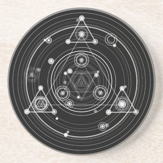 Heilige Geometrie der dunklen geheimnisvollen Art Getränkeuntersetzer (Vorne)
