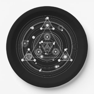 Heilige Geometrie der dunklen geheimnisvollen Art Pappteller