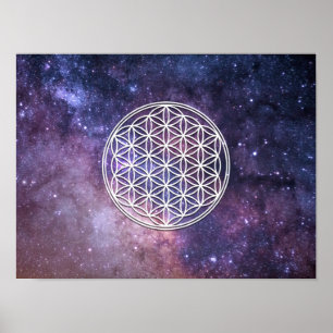Heilige Geometrie - Die Blume des Lebens im Univer Poster