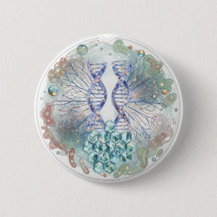 Heilige Geometrie DNA-Helix-Kristall-Wissenschafts Button
