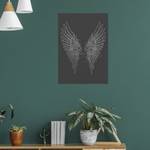 Heilige Geometrie Engel Flügel Blueprint Kunstpost Poster