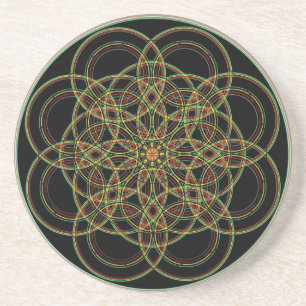 Heilige Geometrie - Hand gezeichnet Sandstein Untersetzer