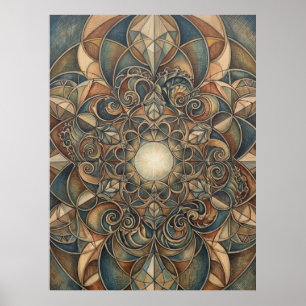 Heilige Geometrie Herz Licht Geist Kunstposter Poster