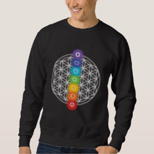 Heilige Geometrie Linie Sieben Chakra Symbol Sweatshirt