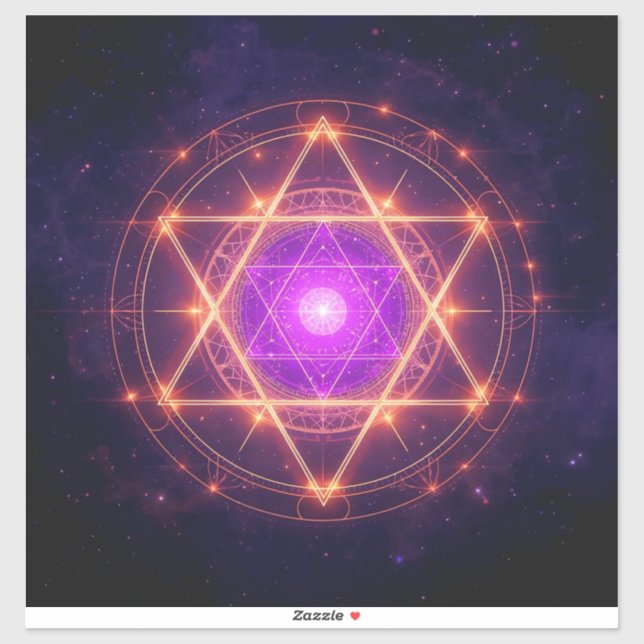 Heilige Geometrie Mandala – Licht innerhalb des Ko Aufkleber (Blatt)