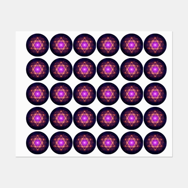 Heilige Geometrie Mandala – Licht innerhalb des Ko Etiketten (Blatt)
