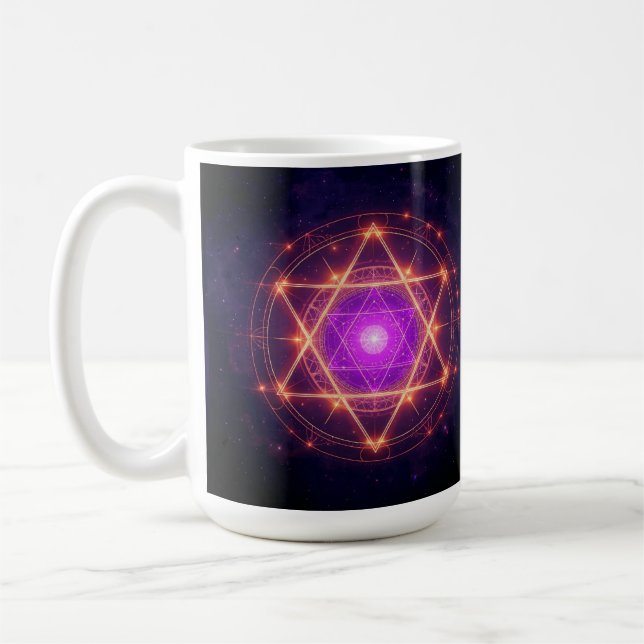 Heilige Geometrie Mandala – Licht innerhalb des Ko Kaffeetasse (Links)