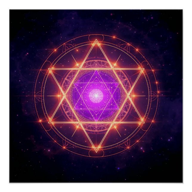 Heilige Geometrie Mandala – Licht innerhalb des Ko Poster (Vorderseite)