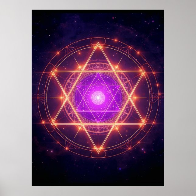 Heilige Geometrie-Mandala – Licht innerhalb des Ko Poster (Vorne)
