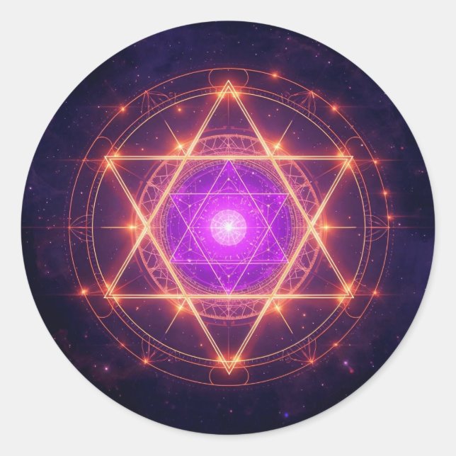 Heilige Geometrie Mandala – Licht innerhalb des Ko Runder Aufkleber (Vorderseite)