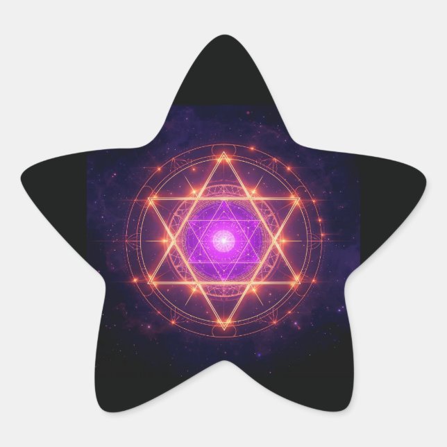 Heilige Geometrie-Mandala – Licht innerhalb des Ko Stern-Aufkleber (Vorderseite)