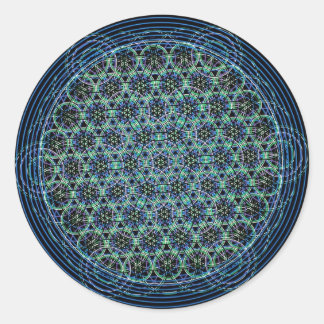 Heilige Geometrie Mandala - Regenfälle - Blume des Runder Aufkleber