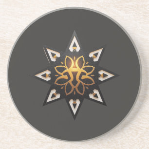 🌟 Heilige Geometrie Mandala - Zeitloser Goldener Getränkeuntersetzer