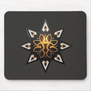 🌟 Heilige Geometrie Mandala - Zeitloser Goldener Mousepad