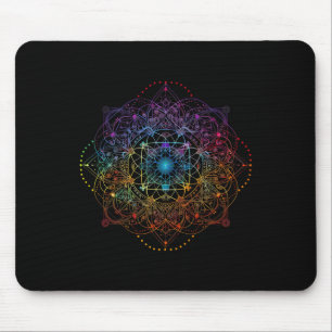 Heilige Geometrie Metatron Würfel Farbige Spiritua Mousepad