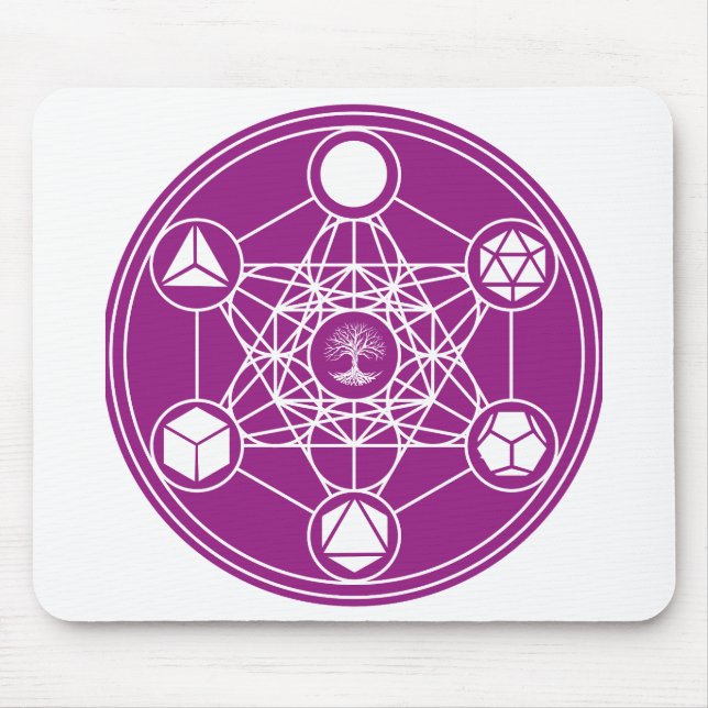 heilige Geometrie Metatrons Cube Abstrakte Energie Mousepad (Vorne)