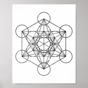 Heilige Geometrie Metatrons Würfel Psychedelisch V Poster