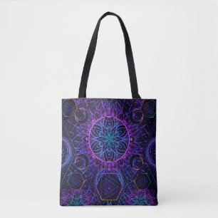 Heilige Geometrie nahtloses Muster. Hindu-Symbole Tasche
