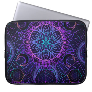Heilige Geometrie nahtloses Muster. Hinduische Sym Laptopschutzhülle