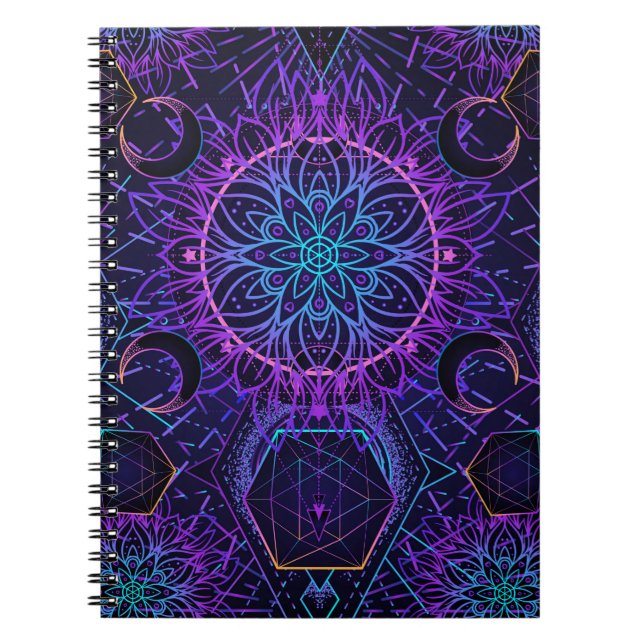Heilige Geometrie nahtloses Muster. Hinduische Sym Notizblock (Vorderseite)