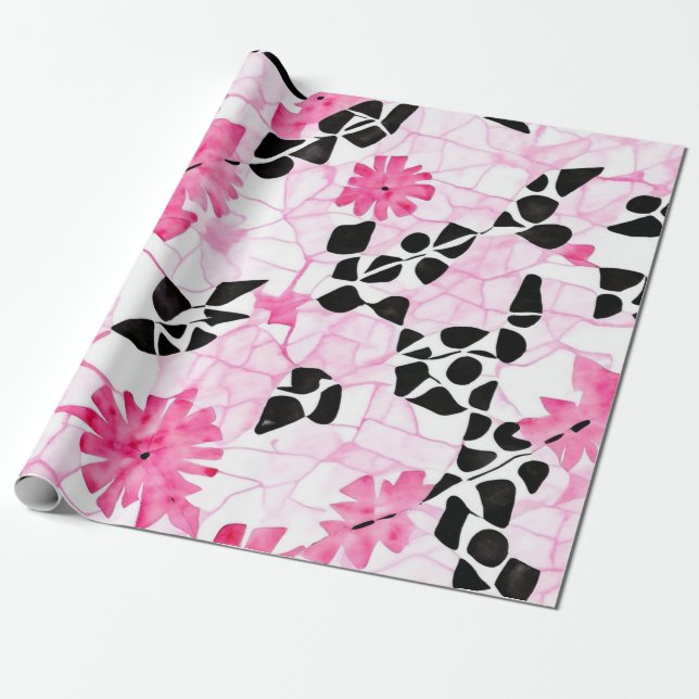 Heilige Geometrie: Rosa, Schwarz und Weiß Edition Geschenkpapier (Ungerollt)