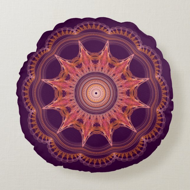 Heilige Geometrie Rundes Kissen (Vorderseite)