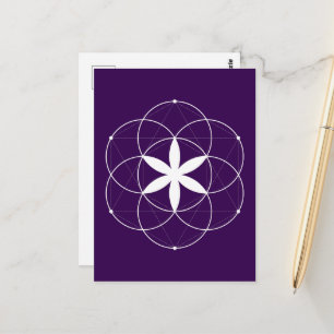 Heilige Geometrie Samen des Lebens Linienkunst Postkarte