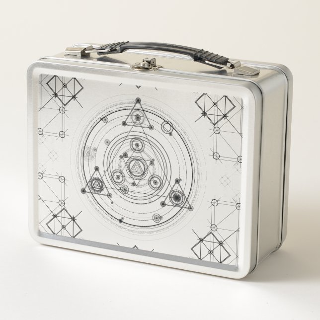 Heilige Geometrie und geometrischer Metall Brotdose (Vorderseite)