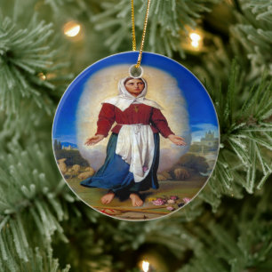 Heilige Germaine Cousin von Pibrac Keramik Ornament