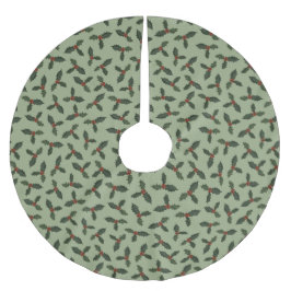 heilige Grünmuster Polyester Weihnachtsbaumdecke