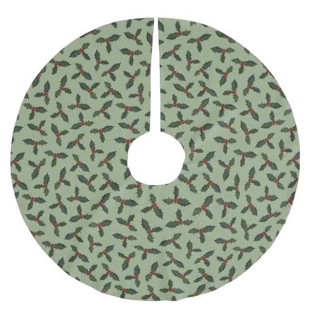 heilige Grünmuster Polyester Weihnachtsbaumdecke (Vorderseite)