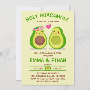Heilige Guacamole Avocado Babyparty-Einladung Einladung
