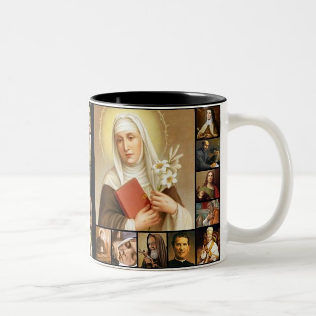 Heilige, heilige Bilder, Jesus, Mary, St Joseph Zweifarbige Tasse (Rechts)
