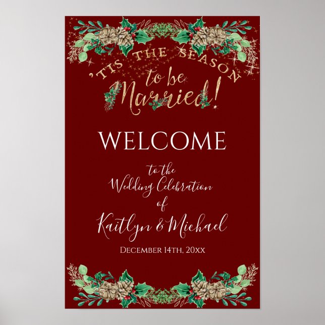 Heilige Heilige Hochzeit mit Gold und Burgund Poster (Vorne)