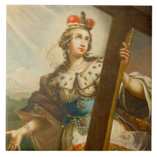 Heilige Helena mit dem Wahren Kreuz Sakrale Kunst Fliese