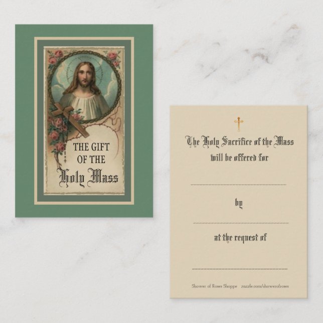Heilige Herz-Jesus-Massen-anbietengebet heilige Visitenkarte (Vorne/Hinten)