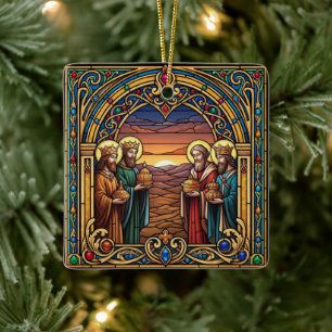 Heilige Herzen Bleiglas Weihnachten Keramikornament