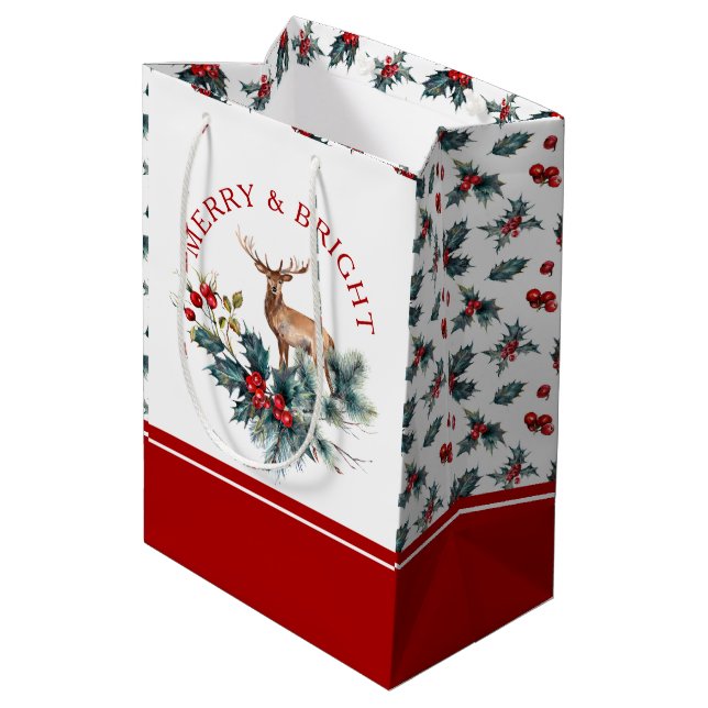 Heilige Hirsche Mittlere Geschenktüte (Rückseite Schrägansicht)