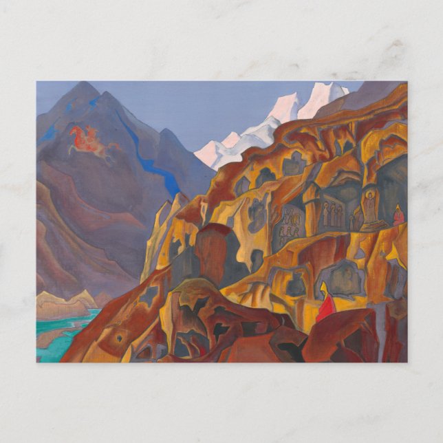 Heilige Höhlen, 1932 von Nicholas Roerich Postkarte (Vorderseite)