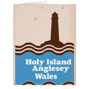 Heilige Insel, Anglesey, Wales Reiseplakat Postkar