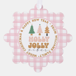 heilige Jolly Vibes, fröhliche Weihnachten und neu Ornament Karte