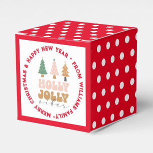 heilige Jolly-Villen, Weihnachtsretro-rote Schrift Geschenkschachtel