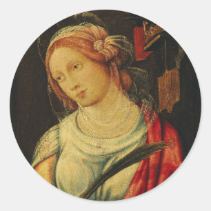Heilige Katharina von Giovanni Battista Bertucci Runder Aufkleber