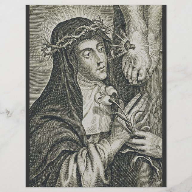 Heilige Katharina von Siena Kreuzigung Art Noir Gl Flyer (Vorne)